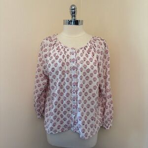 Emerson Fry India Collection Organic Cotton Wide Sleeve Top M